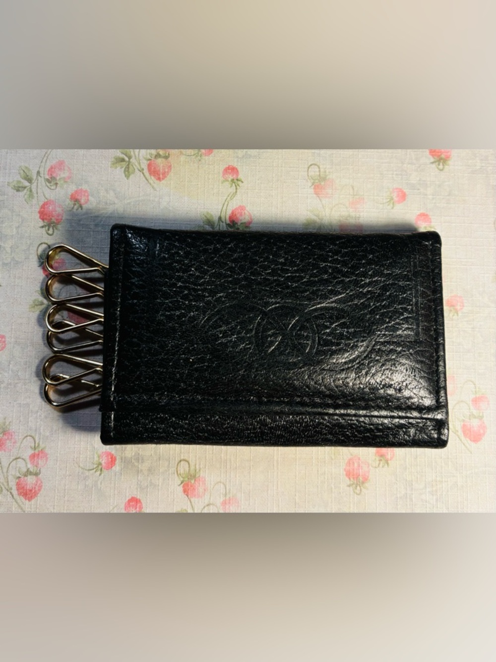 Black Leather Lambskin Key Holder- Princess Gardner